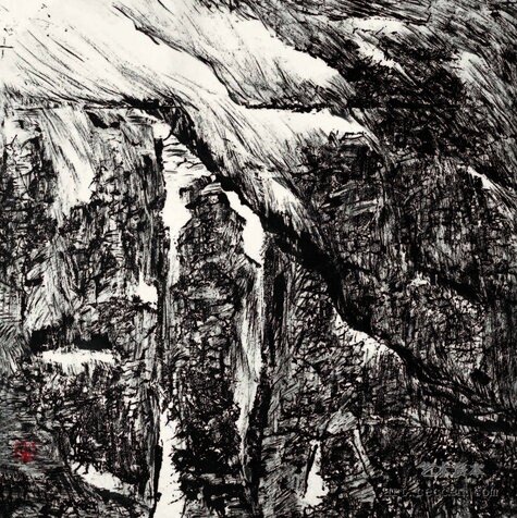 山水北方系列 曾来德 焦墨96X90cm 2005年
